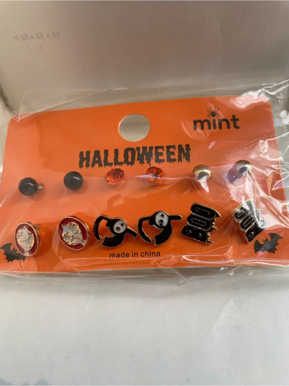 Mint Halloween Earring Set - Orange, Black, Gold, BOO, Reaper and Sally